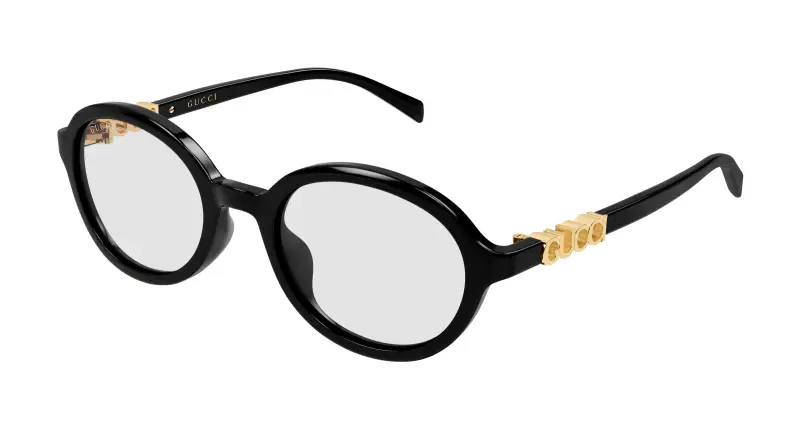 Donna Gucci GG2033SA 005 Occhiali da sole Acetato Nero Trasparente Rotonda