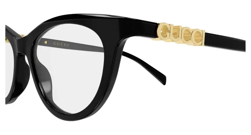 Donna Gucci GG2034O 001 Montature da vista Acetato Nero Trasparente Cat Eye miniatura 3