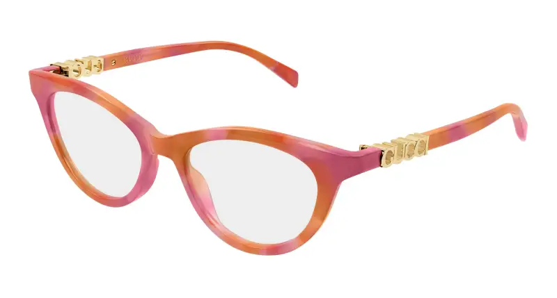 Donna Gucci GG2034O 004 Montature da vista Acetato Havana Trasparente Cat Eye
