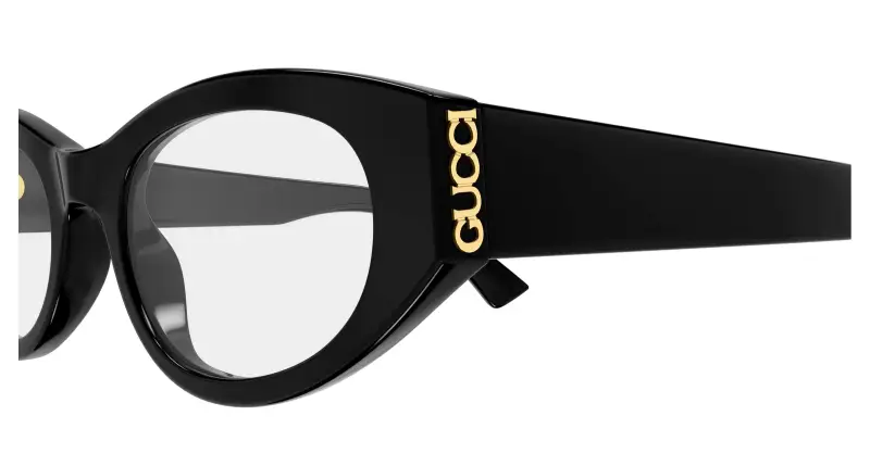 Donna Gucci GG2041O 001 Montature da vista Acetato Nero Trasparente Rotonda miniatura 3