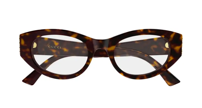 Donna Gucci GG2041O 002 Montature da vista Acetato Havana Trasparente Rotonda miniatura 2