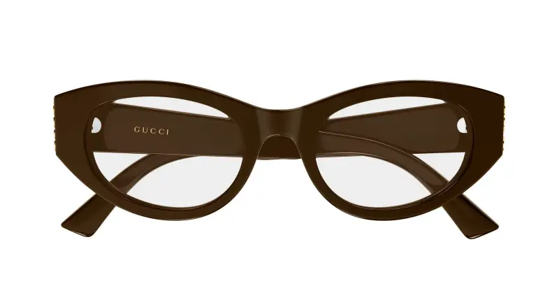 Donna Gucci GG2041O 003 Montature da vista Acetato Marrone Trasparente Rotonda miniatura 2