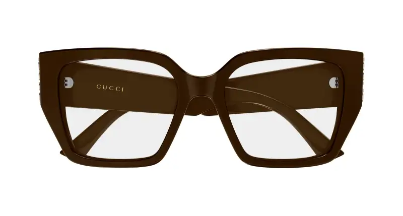 Donna Gucci GG2042O 003 Montature da vista Acetato Marrone Trasparente Farfalla miniatura 2