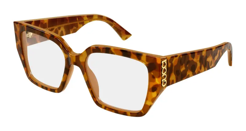 Donna Gucci GG2042O 004 Montature da vista Acetato Havana Trasparente Farfalla