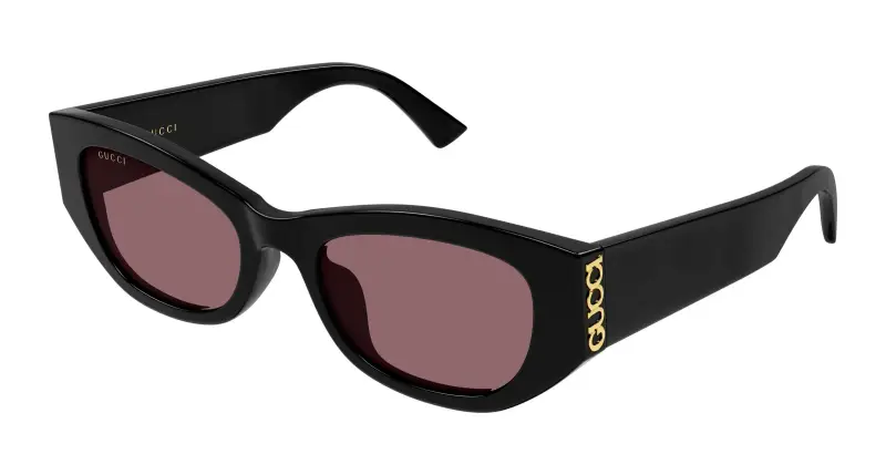 Donna Gucci GG2044SA 003 Occhiali da sole Acetato Nero Rosso Cat Eye