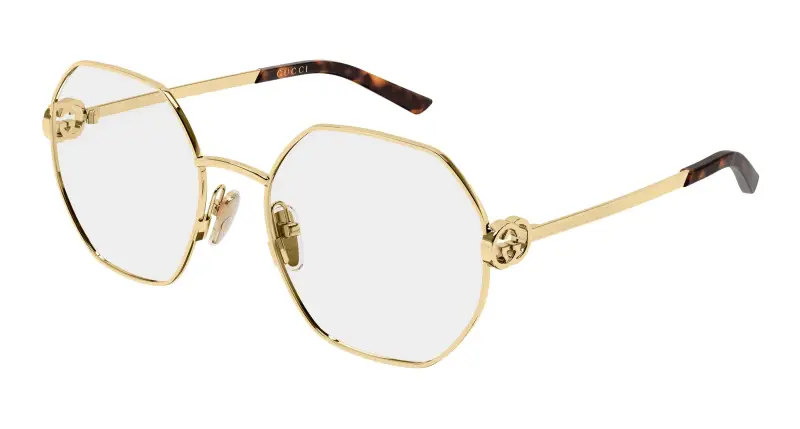 Donna Gucci GG2048O 001 Montature da vista Metallo Oro Trasparente Geometrica