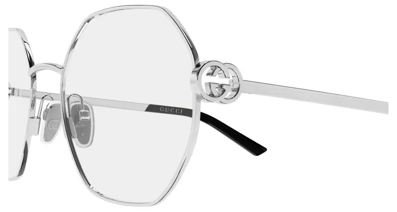 Donna Gucci GG2048O 007 Montature da vista Metallo Argento Trasparente Geometrica miniatura 3