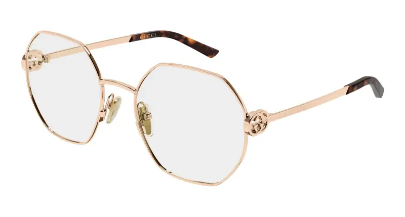 Donna Gucci GG2048O 008 Montature da vista Metallo Oro Trasparente Geometrica