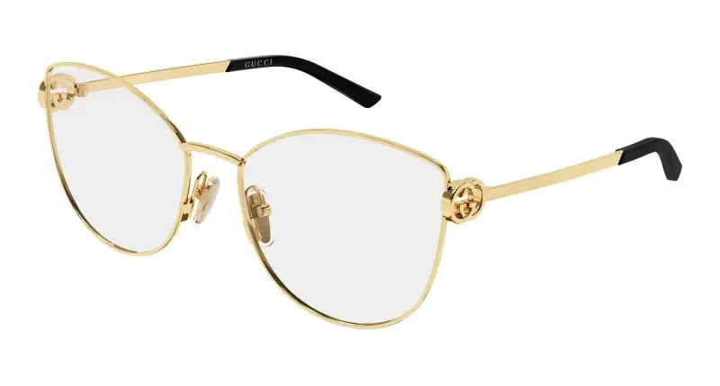 Donna Gucci GG2049O 001 Montature da vista Metallo Oro Trasparente Farfalla