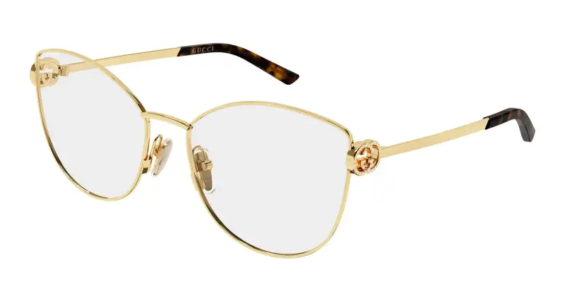 Donna Gucci GG2049O 002 Montature da vista Metallo Oro Trasparente Farfalla