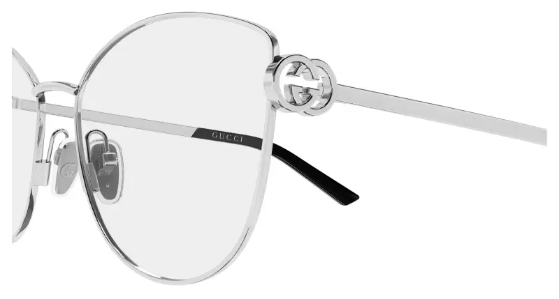 Donna Gucci GG2049O 003 Montature da vista Metallo Argento Trasparente Farfalla miniatura 3