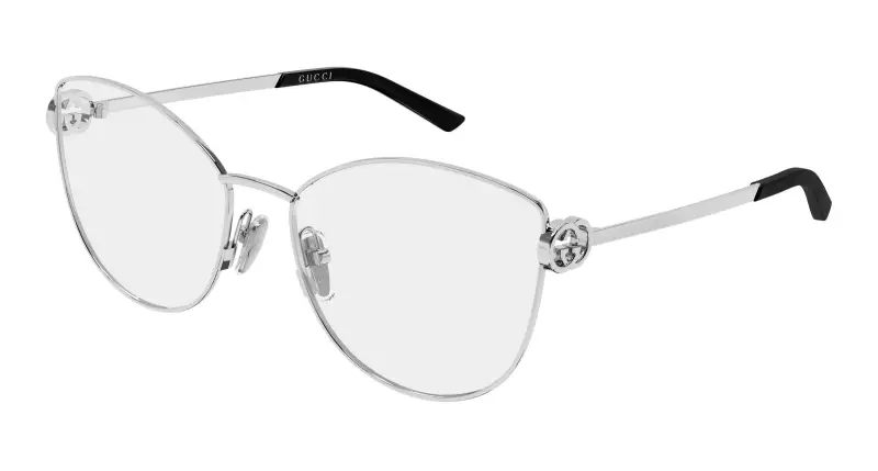 Donna Gucci GG2049O 003 Montature da vista Metallo Argento Trasparente Farfalla