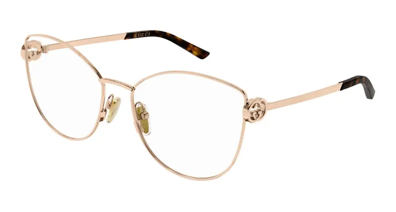 Donna Gucci GG2049O 004 Montature da vista Metallo Oro Trasparente Farfalla