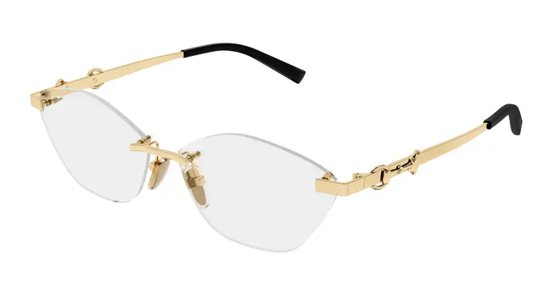 Donna Gucci GG2050O 002 Montature da vista Metallo Oro Trasparente Cat Eye