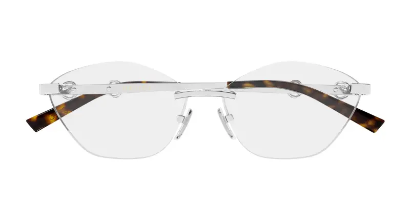 Donna Gucci GG2050O 003 Montature da vista Metallo Argento Trasparente Cat Eye miniatura 2