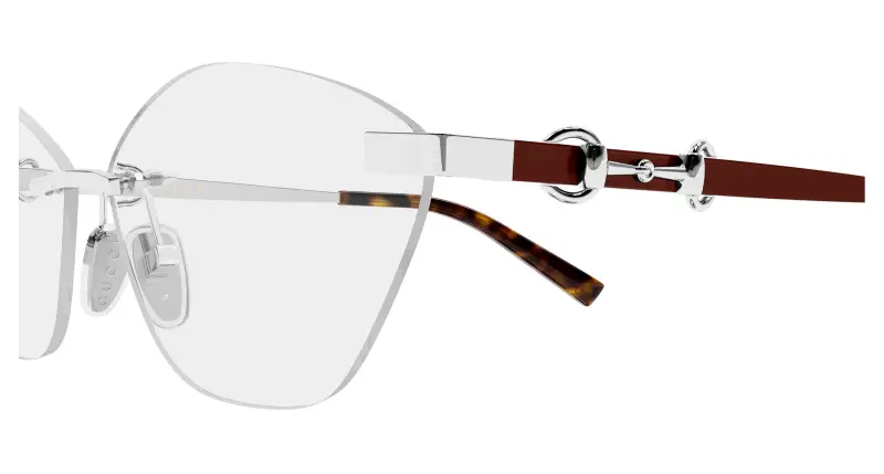 Donna Gucci GG2050O 003 Montature da vista Metallo Argento Trasparente Cat Eye miniatura 3