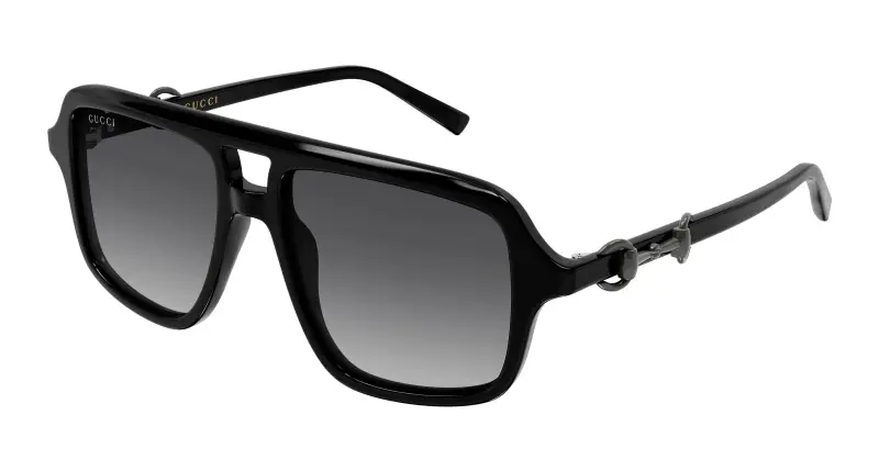 Donna Gucci GG2052S 005 Occhiali da sole Acetato Nero Grigio Pilot