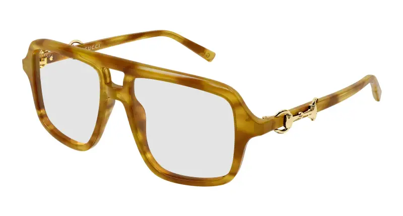 Donna Gucci GG2052S 012 Occhiali da sole Acetato Havana Trasparente Pilot