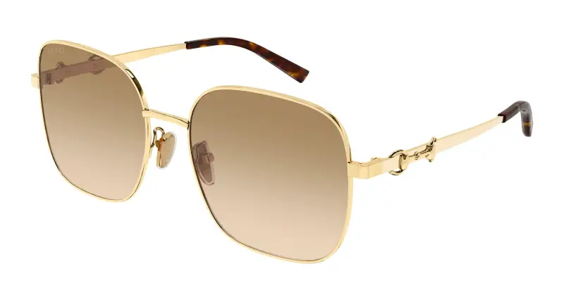Donna Gucci GG2053S 004 Occhiali da sole Metallo Oro Marrone Squadrata