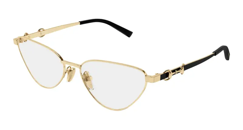 Donna Gucci GG2054O 001 Montature da vista Metallo Oro Trasparente Cat Eye