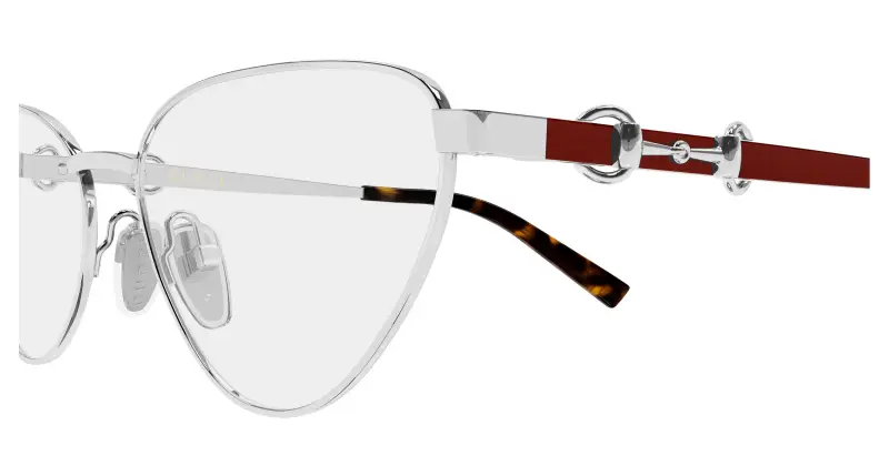 Donna Gucci GG2054O 003 Montature da vista Metallo Argento Trasparente Cat Eye miniatura 3