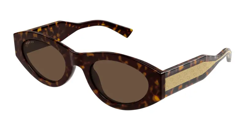 Donna Gucci GG2065S 002 Occhiali da sole Acetato Havana Marrone Rotonda