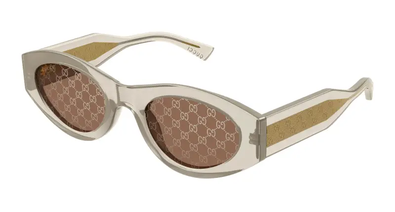 Donna Gucci GG2065S 003 Occhiali da sole Acetato Giallo Marrone Rotonda