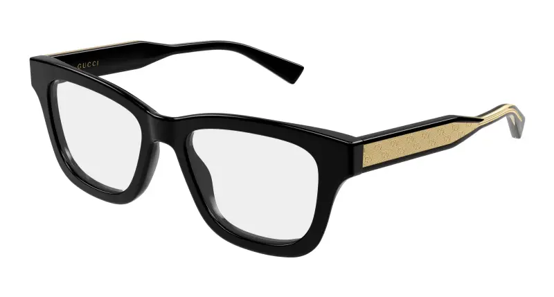 Donna Gucci GG2066O 005 Montature da vista Acetato Nero Trasparente Cat Eye