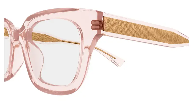 Donna Gucci GG2067OL 007 Montature da vista Acetato Rosa Trasparente Squadrata miniatura 3