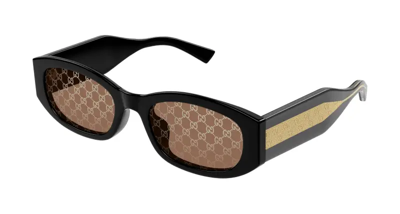 Donna Gucci GG2068SA 004 Occhiali da sole Acetato Nero Marrone Squadrata