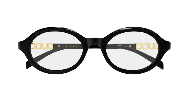 Donna Gucci GG2153O 001 Montature da vista Acetato Nero Trasparente Rotonda miniatura 2