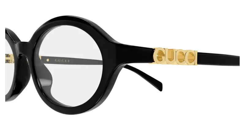 Donna Gucci GG2153O 001 Montature da vista Acetato Nero Trasparente Rotonda miniatura 3