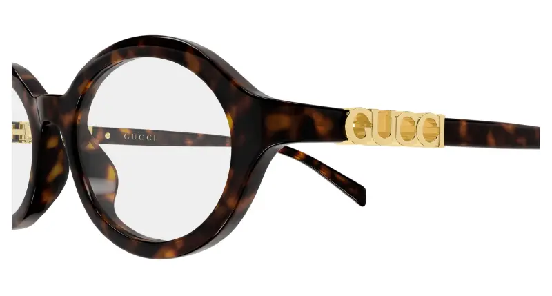 Donna Gucci GG2153O 002 Montature da vista Acetato Havana Trasparente Rotonda miniatura 3