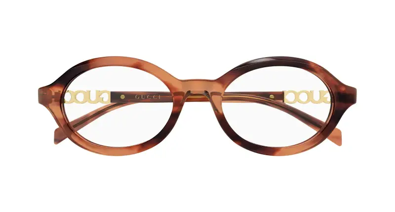 Donna Gucci GG2153O 003 Montature da vista Acetato Havana Trasparente Rotonda miniatura 2