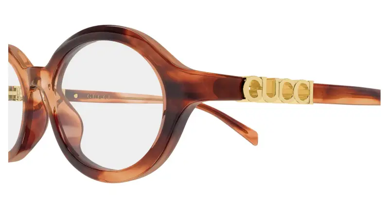 Donna Gucci GG2153O 003 Montature da vista Acetato Havana Trasparente Rotonda miniatura 3