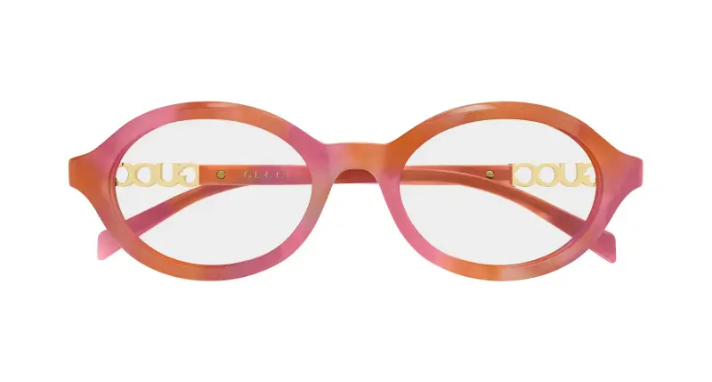 Donna Gucci GG2153O 004 Montature da vista Acetato Havana Trasparente Rotonda miniatura 2