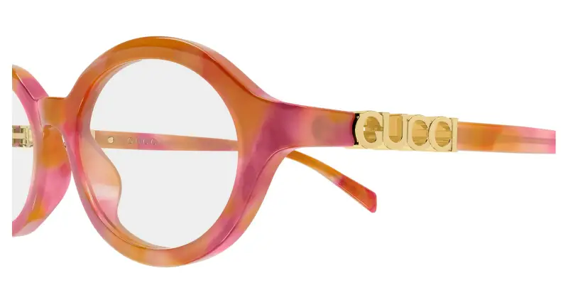 Donna Gucci GG2153O 004 Montature da vista Acetato Havana Trasparente Rotonda miniatura 3