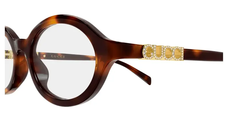 Donna Gucci GG2153O 005 Montature da vista Acetato Havana Trasparente Rotonda miniatura 3