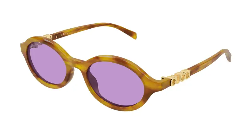 Donna Gucci GG2153S 004 Occhiali da sole Acetato Havana Viola Rotonda
