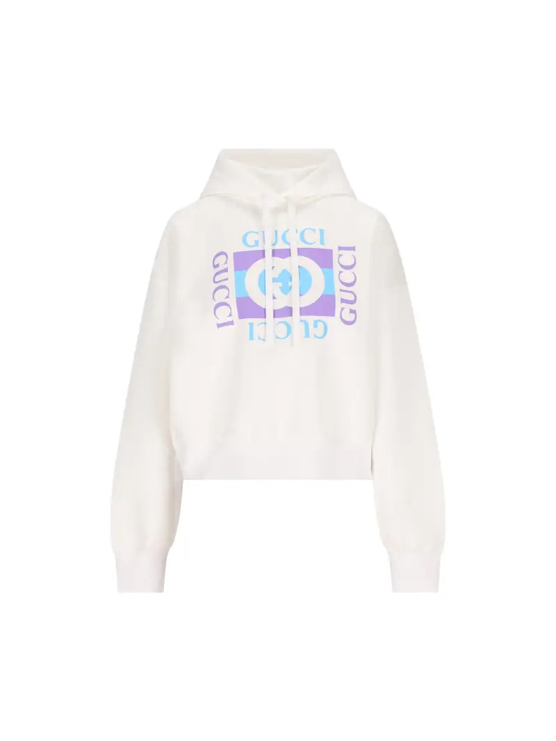 Felpa In Cotone Stampato BIANCO