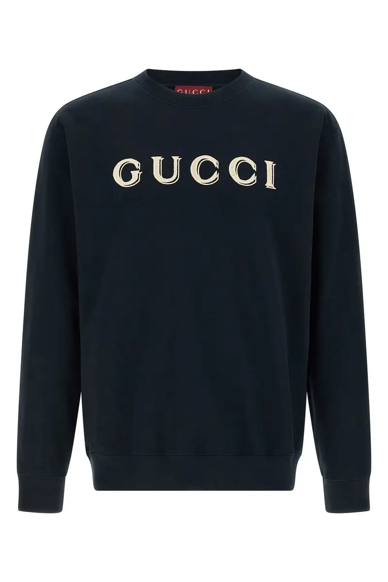 Felpa Ricamo Logo Blu