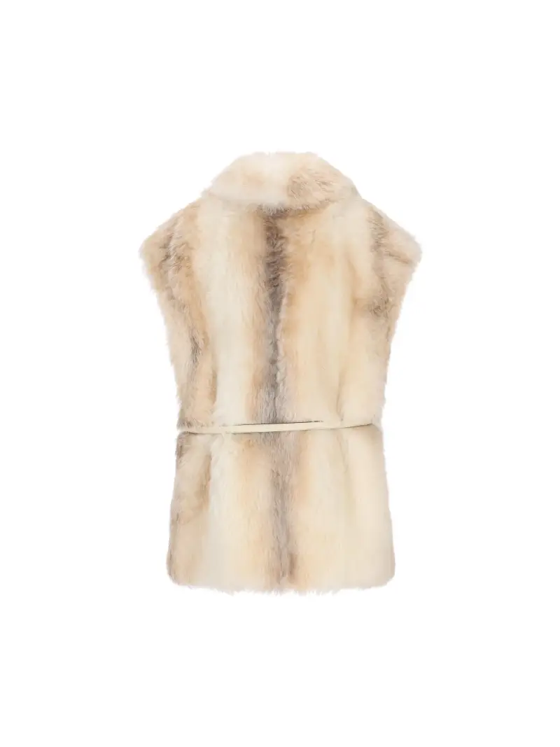 Gilet In Montone BEIGE miniatura 2