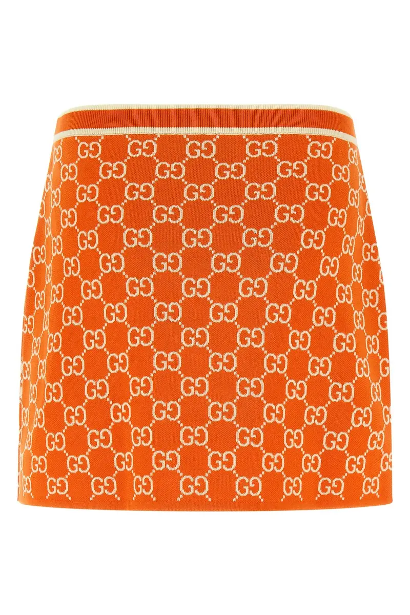 Gonna Gg Jacquard Arancione