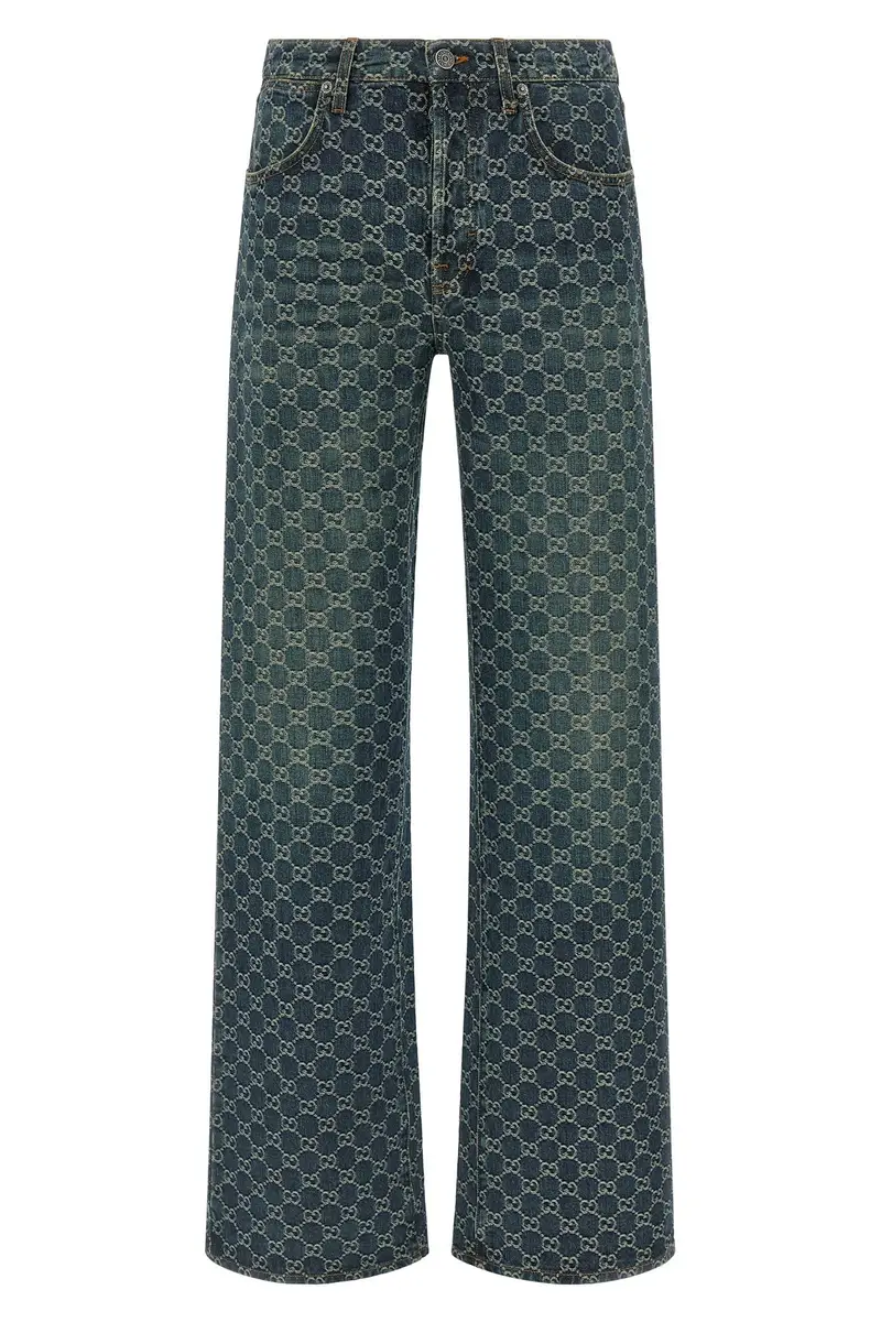 Jeans Gg Jacquard Blu