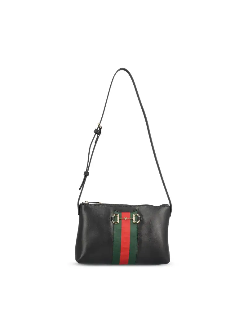 Mini Borsa Gucci Horsebit Web NERO