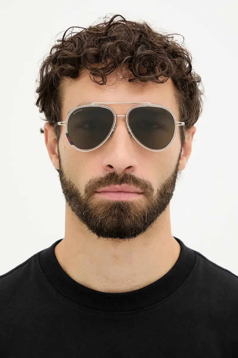 Gucci Occhiali da sole Uomo Argento 3764543 miniatura 5