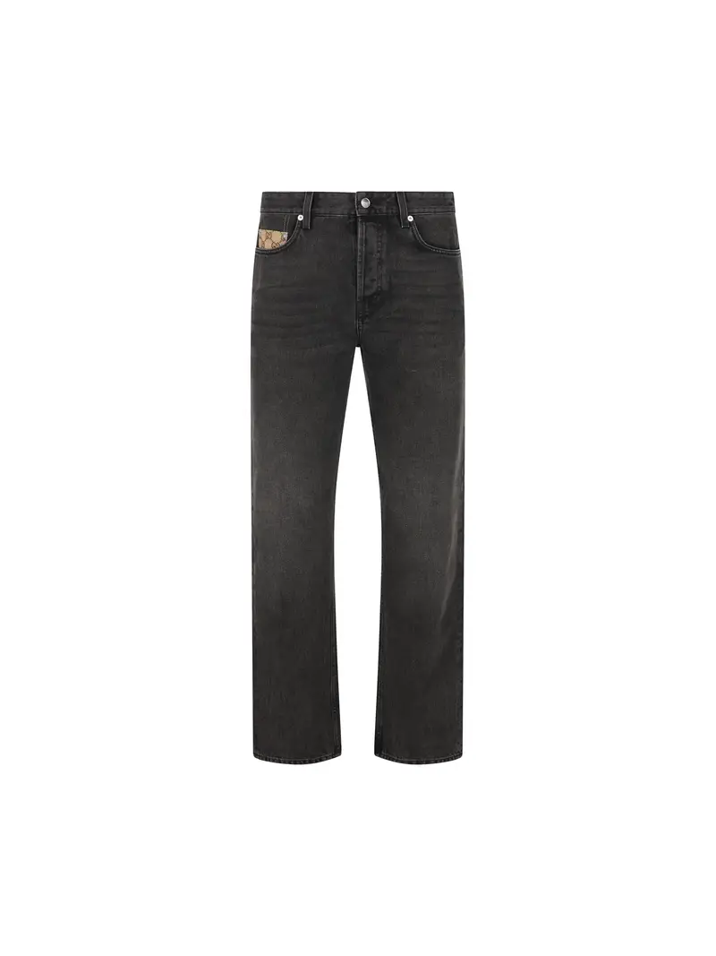 Pantalone In Denim Di Cotone NERO