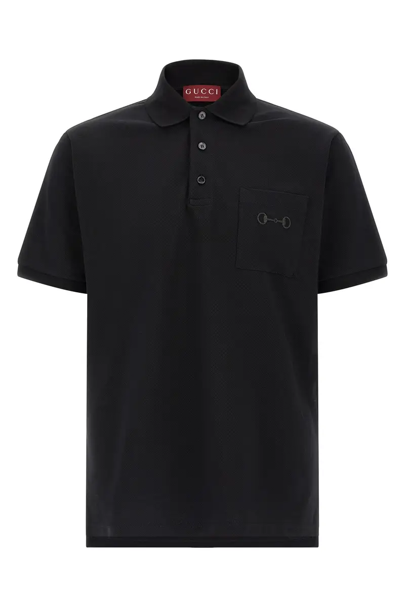 Polo Ricamo Morsetto Nero