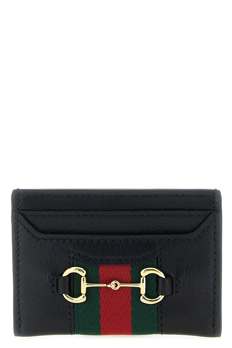 Portacarte Web Horsebit Gucci Nero