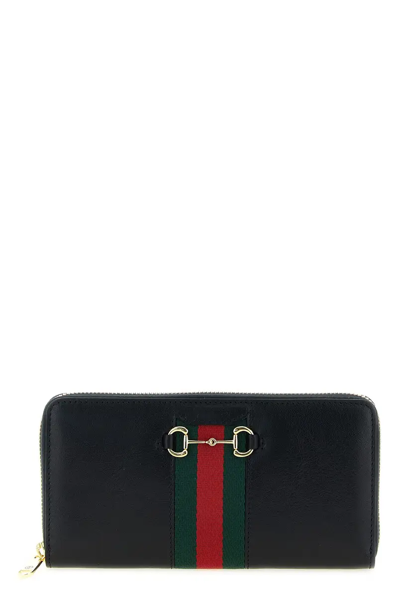 Portafoglio Gucci Horsebit Web Nero